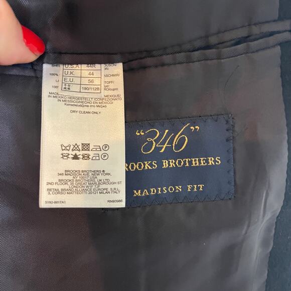 Brooks Brother Black 100% Tollegno 1900 Cashmere Blazer sz 44R - Picture 5 of 8